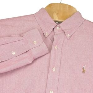 Ralph Lauren Shirt Men's Large Classic Fit Oxford Red Button Down